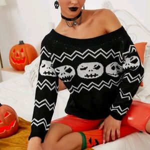 Jack Skellington Off Shoulder Sweater